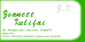 zsanett kulifai business card